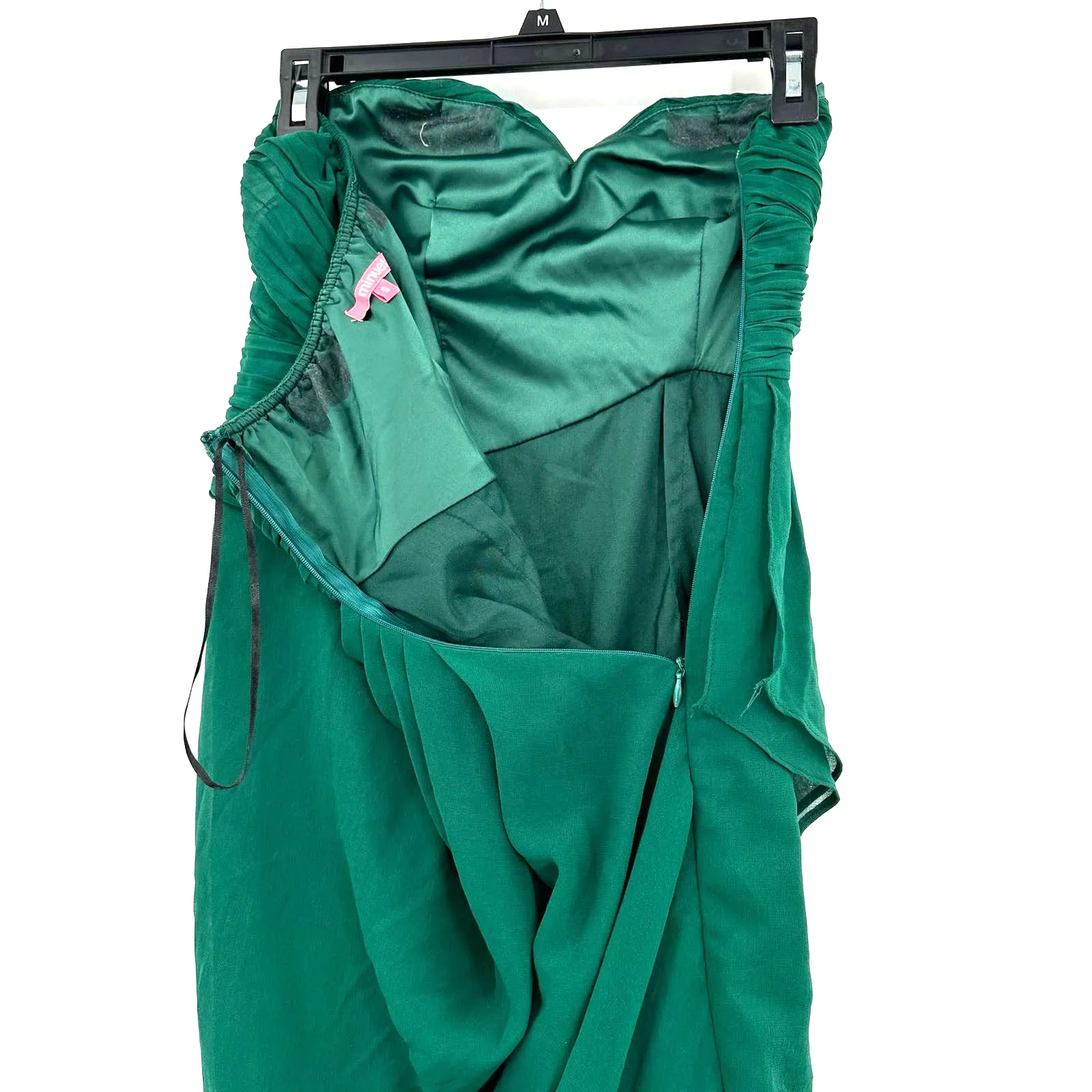 Minuet  size small strapless emerald green‎ dress hidden side zip - Image 5