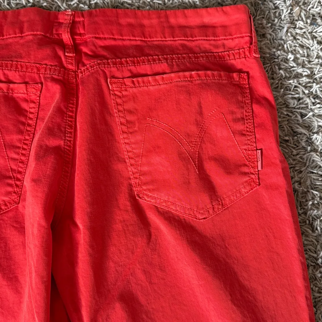 MOTHER The Looker Crop Twill Pants in Bonfire Size 30 Red - Image 7