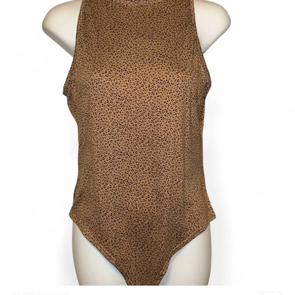 Gaze Brown Leopard Print Top Size L - Image 2