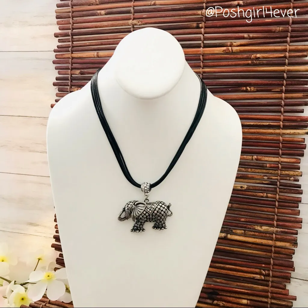 Chico’s Elephant Necklace Four Strand Cord NWT - Image 3