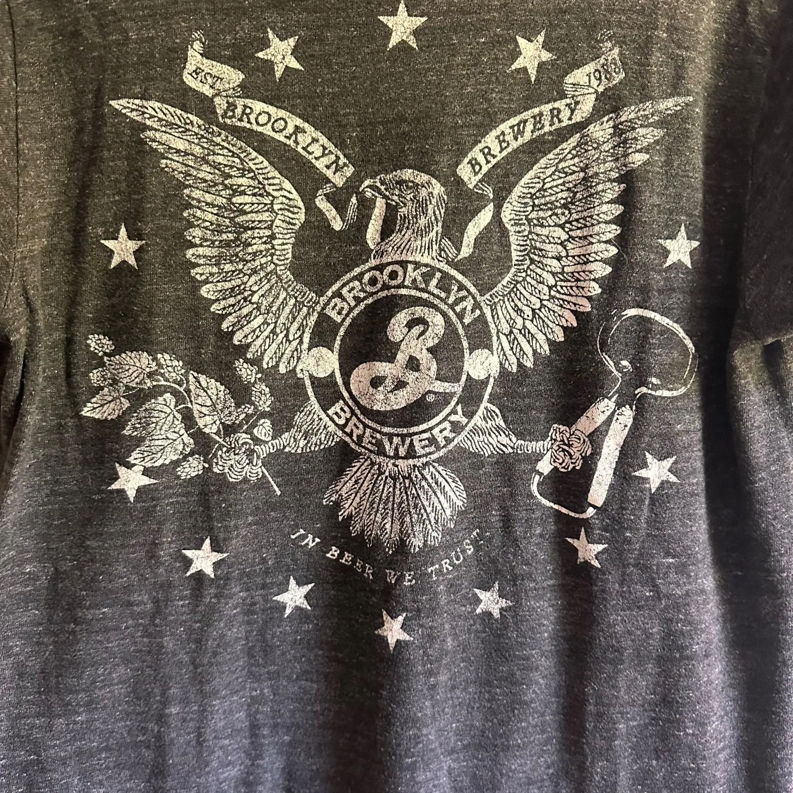 BROOKLYN BREWERY Graphic Logo Tee Dark Grey‎ Medium Gray - Image 2