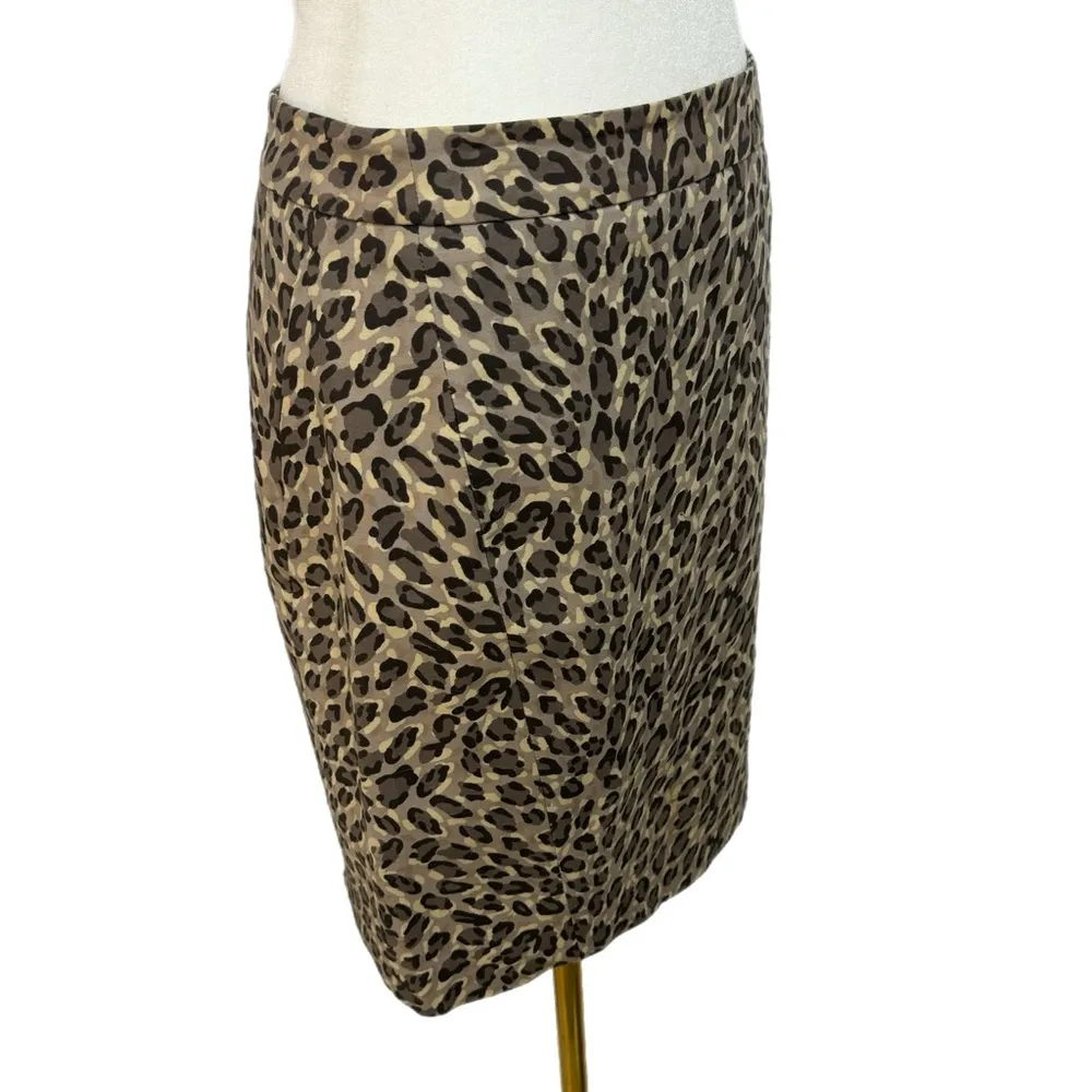 Ann Taylor LOFT Skirt Womens Sz 6 Petite Preppy Animal Print City Chic Pencil - Image 5
