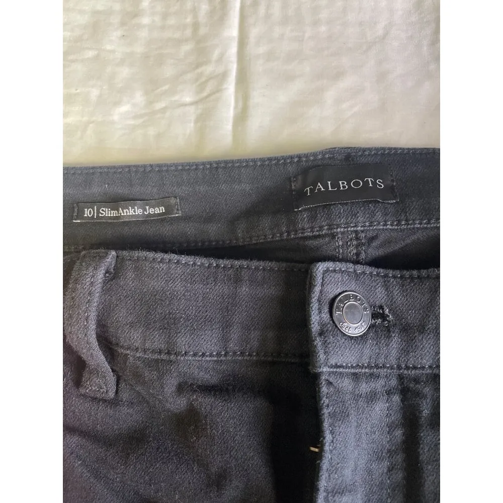 Talbots Women's Black Jeans/Pants Slim Ankle Jean Size 10 SKU 2866 - Image 3