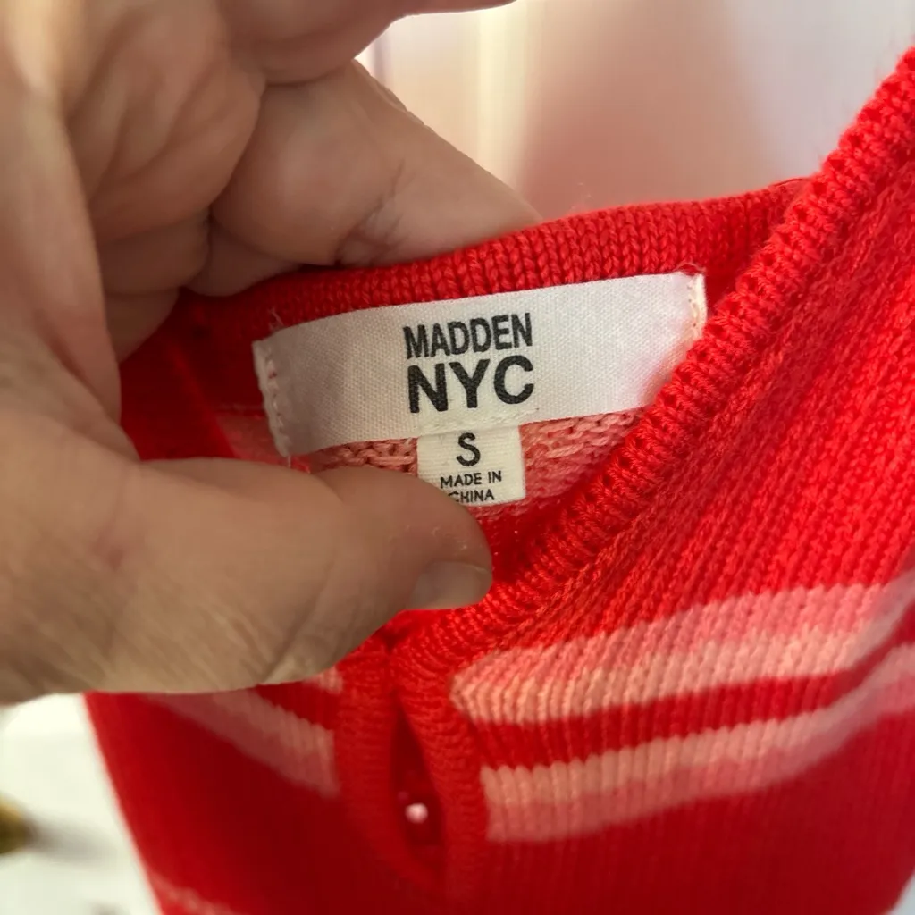 Elegant Red Striped Mini Dress - Image 3