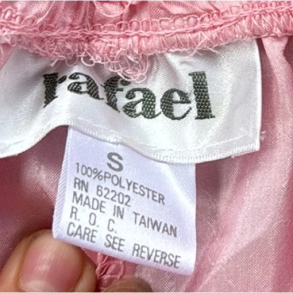 Vintage Rafael Windbreaker Ruched Top & Pants Polka Dot Pink White Small - Image 11