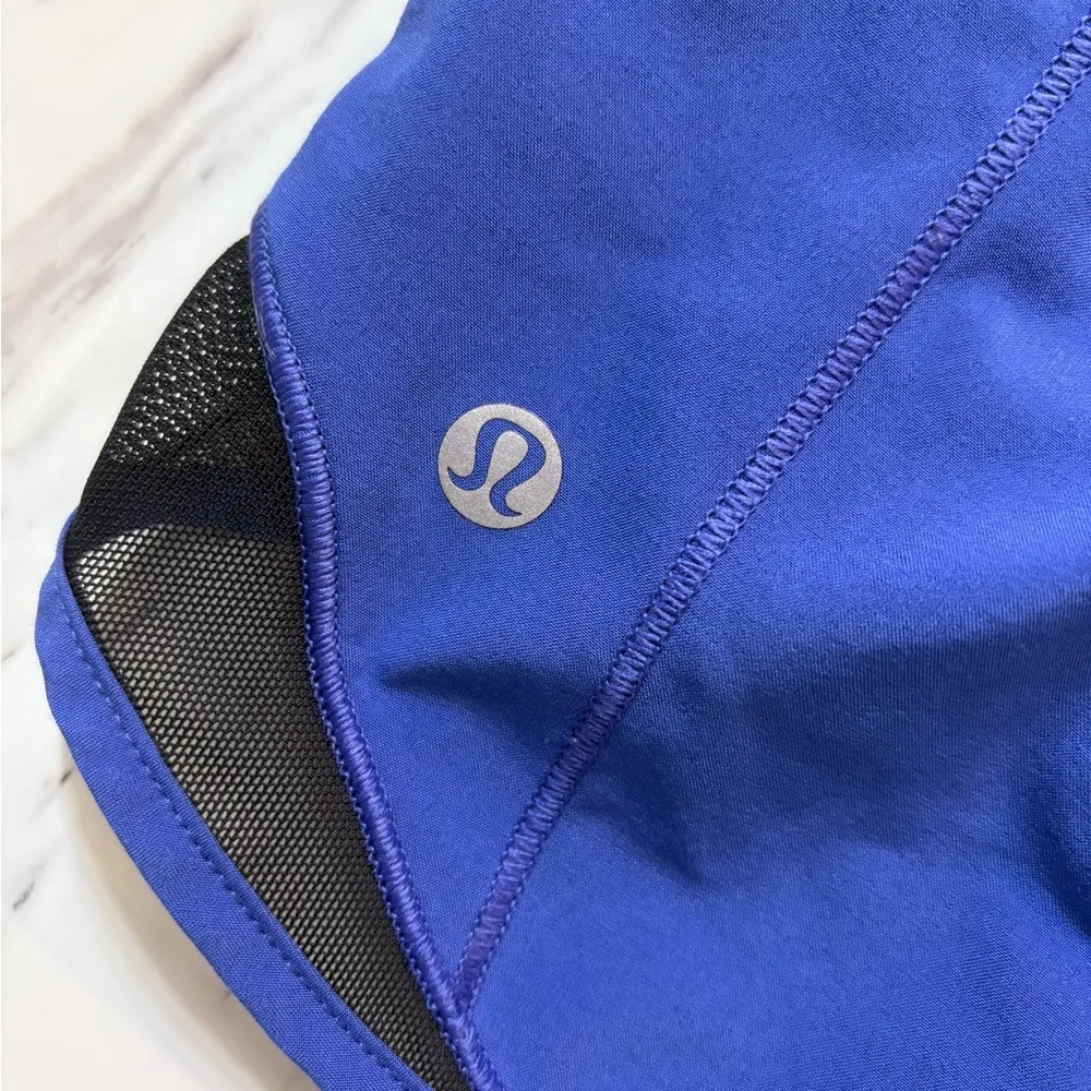 RARE Lululemon Blue & Black Hotty Hot Shorts II 2.5” - Image 3