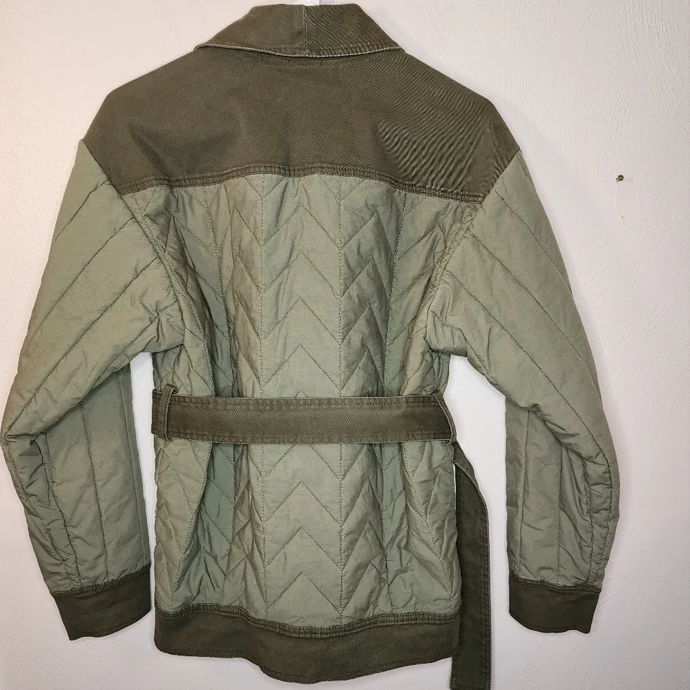 NWT Derek Lam 10 Crosby Teagan Quilted Shawl Jacket in Pale Olive XS - Image 5