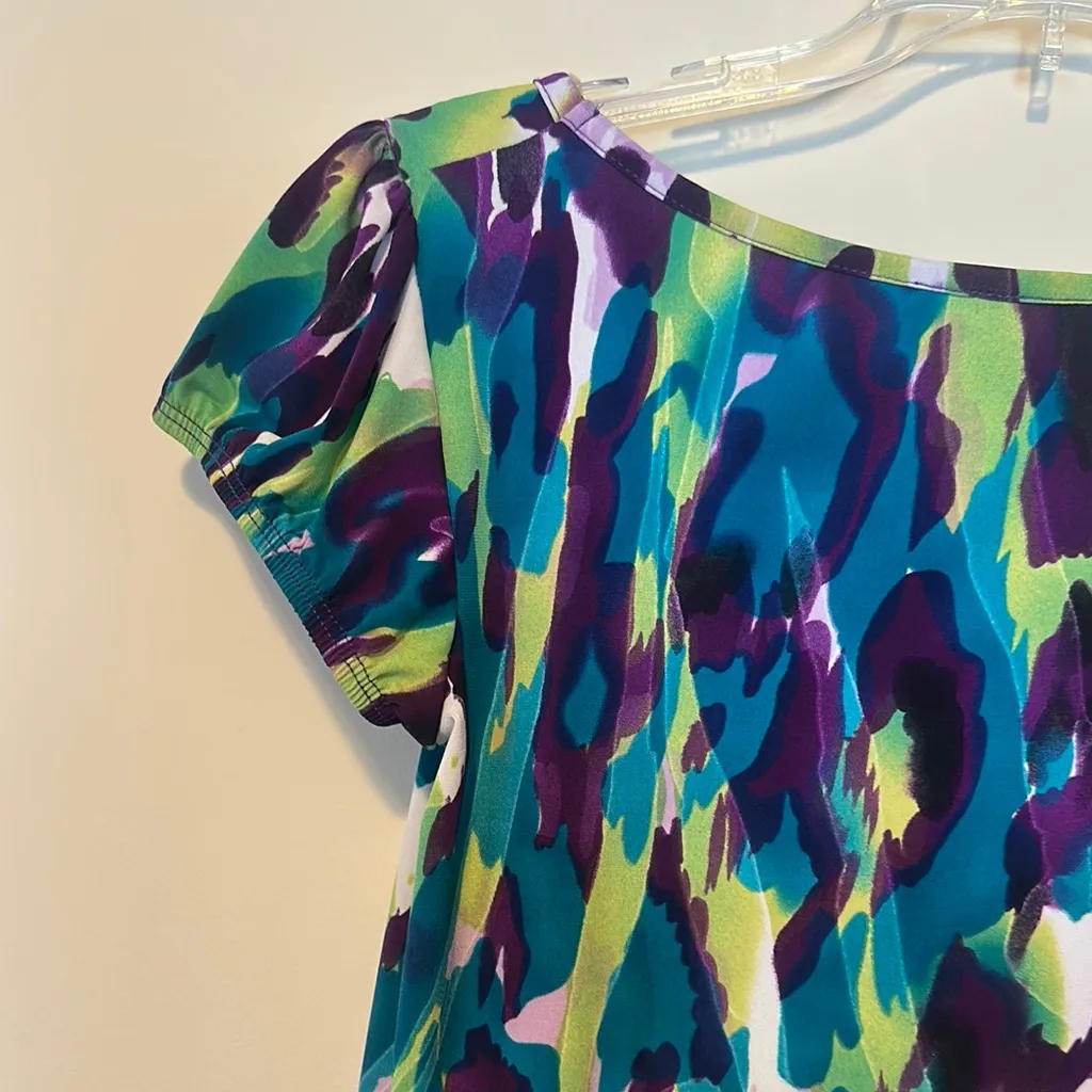 AGB Women's Abstract Multicolor Blouse Blue - Image 4