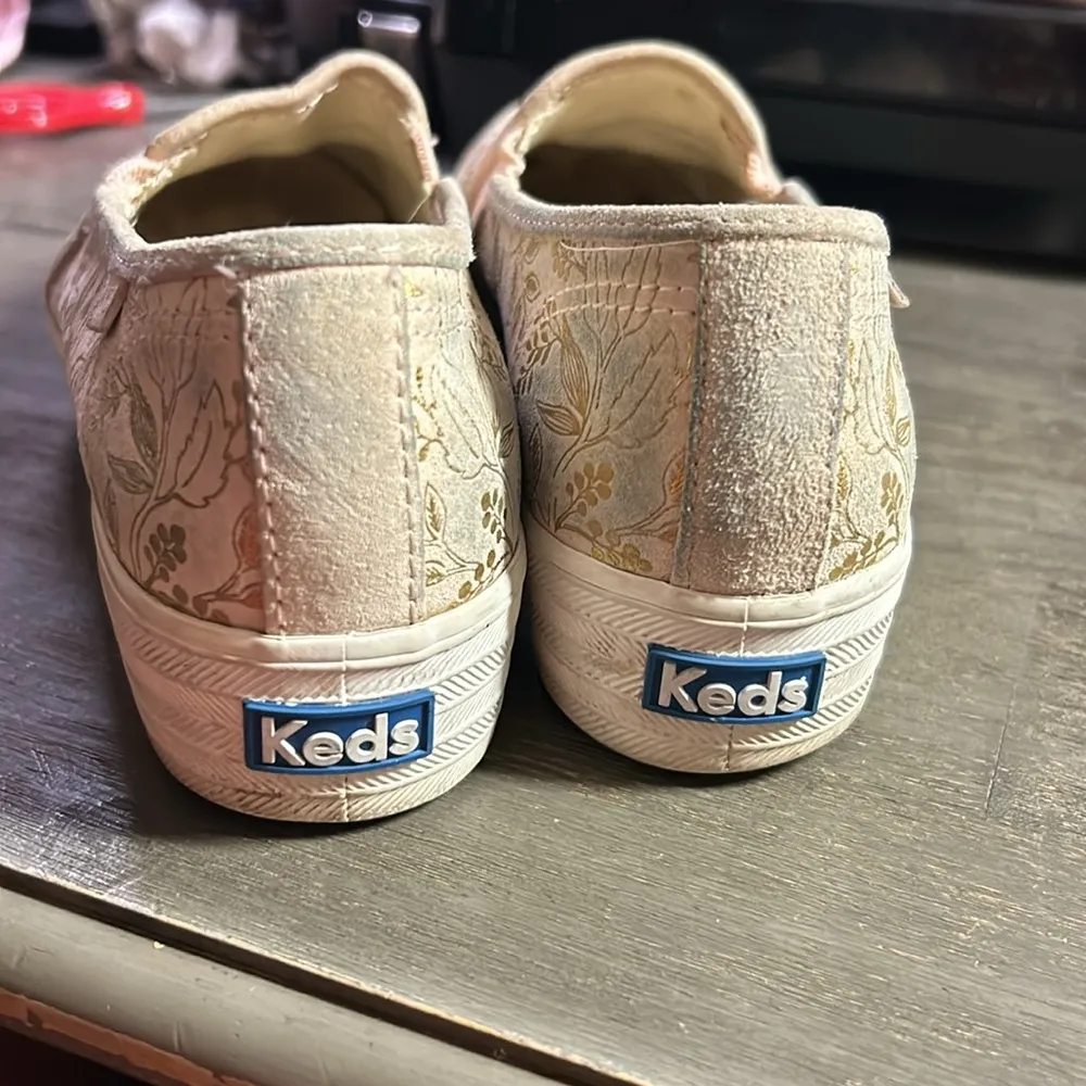 KEDS x Rifle Paper Co Pink Gold Jacquard Sneakers Size 6 - Image 3