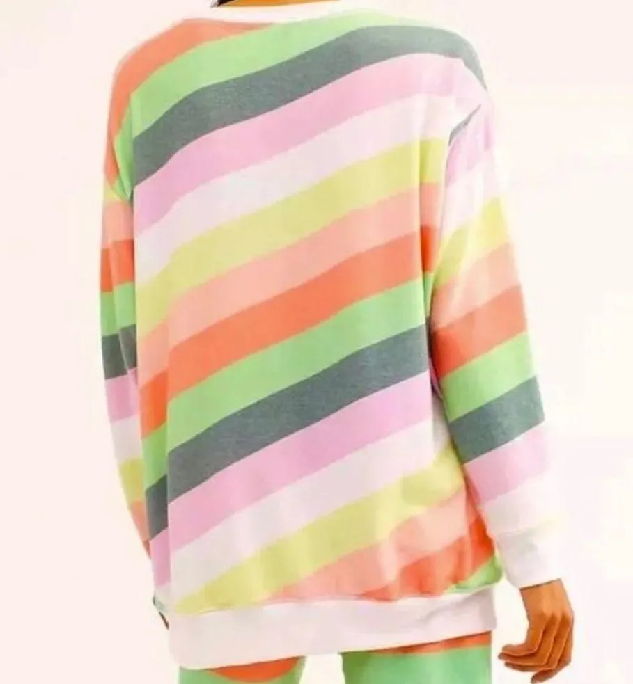 EUC Wildfox Road-Trip Rainbow Sorbet Top/Sweatshirt Oversized Medium - Image 3