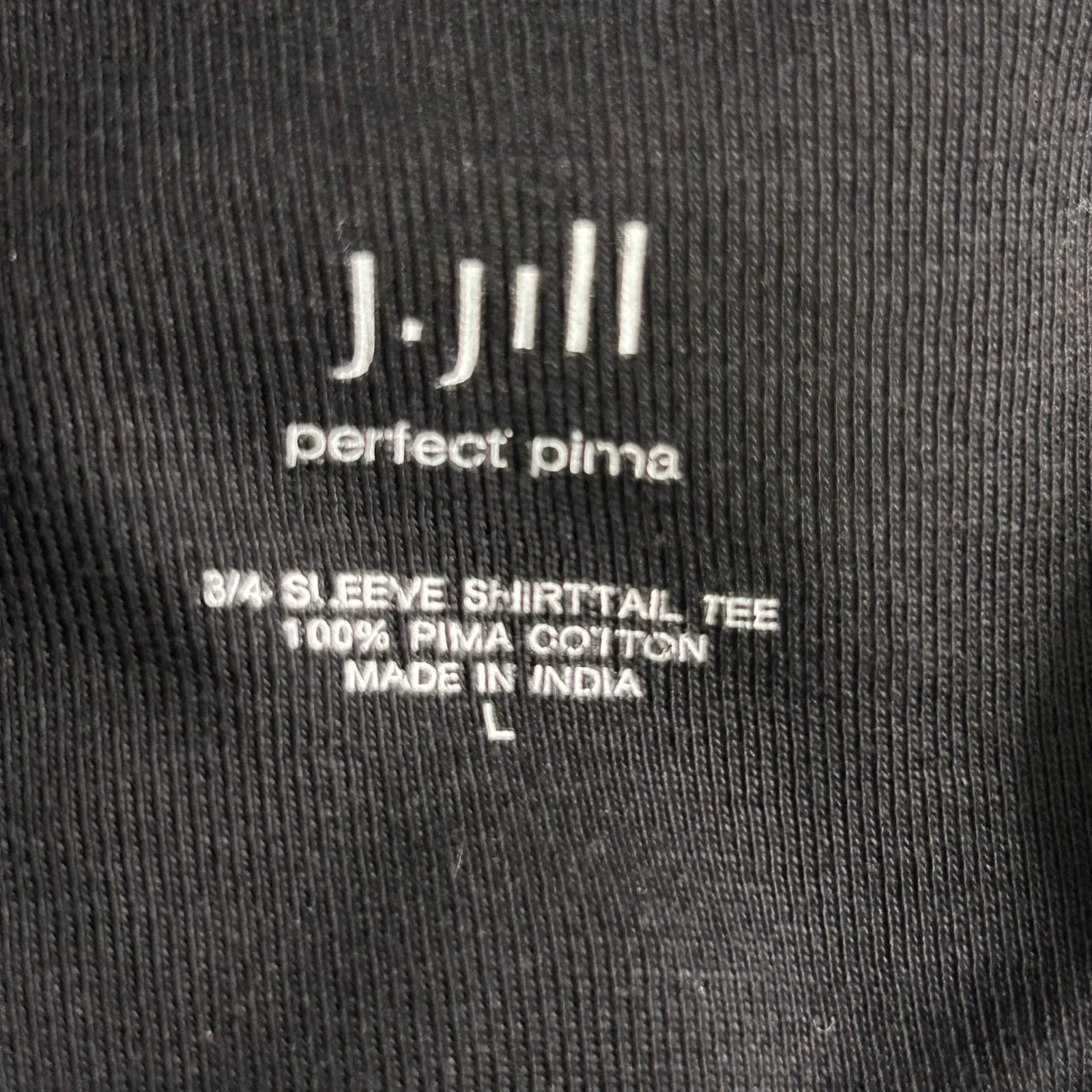 J Jill Perfect Pima Shirttail Tee Black Large - Image 6