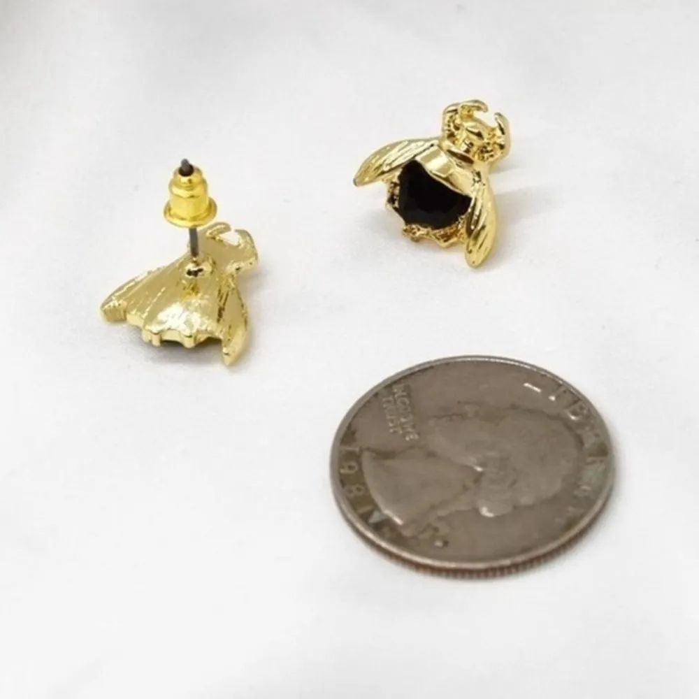 Gold Insect Earrings - Image 2