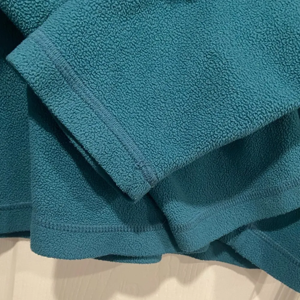 L.L. Bean Teal 1/4 Zip Pullover Long Sleeve Fleece Top Mock Neck Pocket Size L Green Size L - Image 9