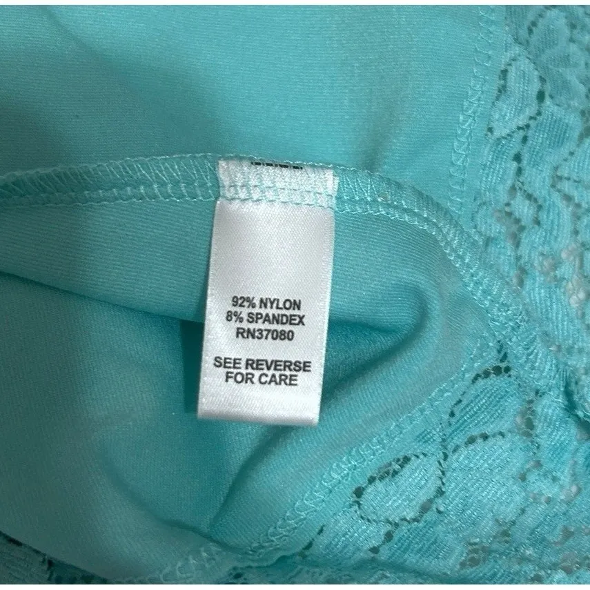 Cato Woman 18/20W Aqua Lace Trim Cami Top Plus Size Adjustable Straps Layering‎ - Image 6