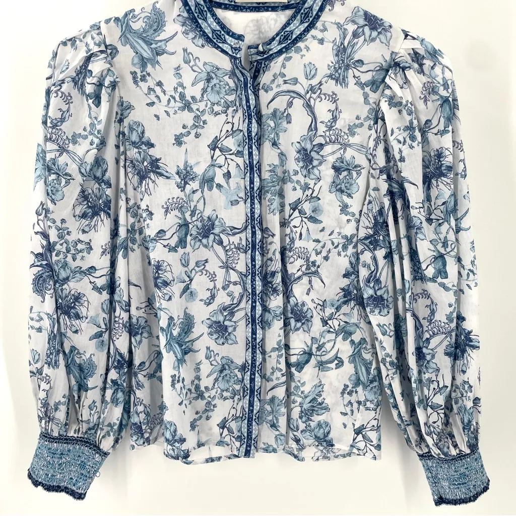 ALICE + OLIVIA APRIL PLEATED LUXURY OLD MONEY CLASSIC FEM BLOUSON SLEEVE TOP - Image 8