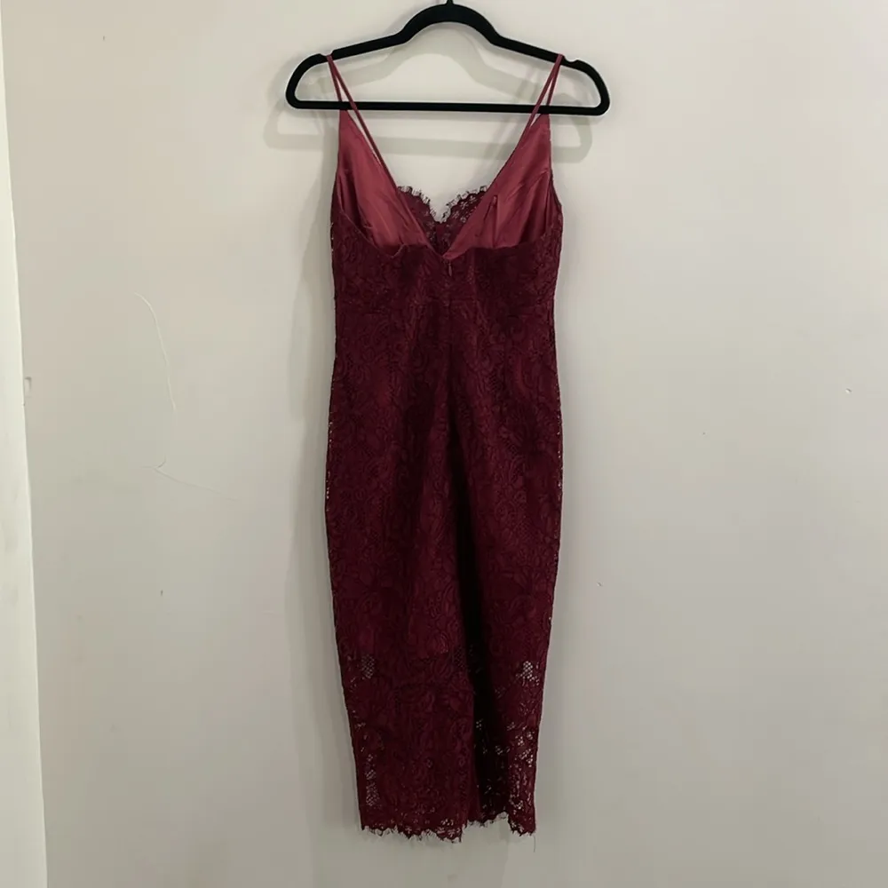 Bardot Burgundy Lace Dress Size 4 - Image 7