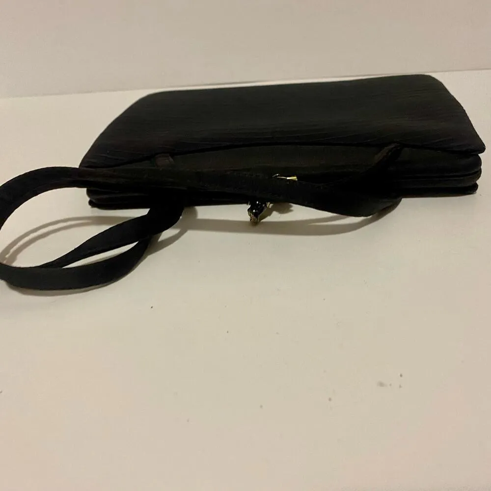 Crown Lewis Vintage Black Pleated Rectangular Purse Evening Bag - Image 6