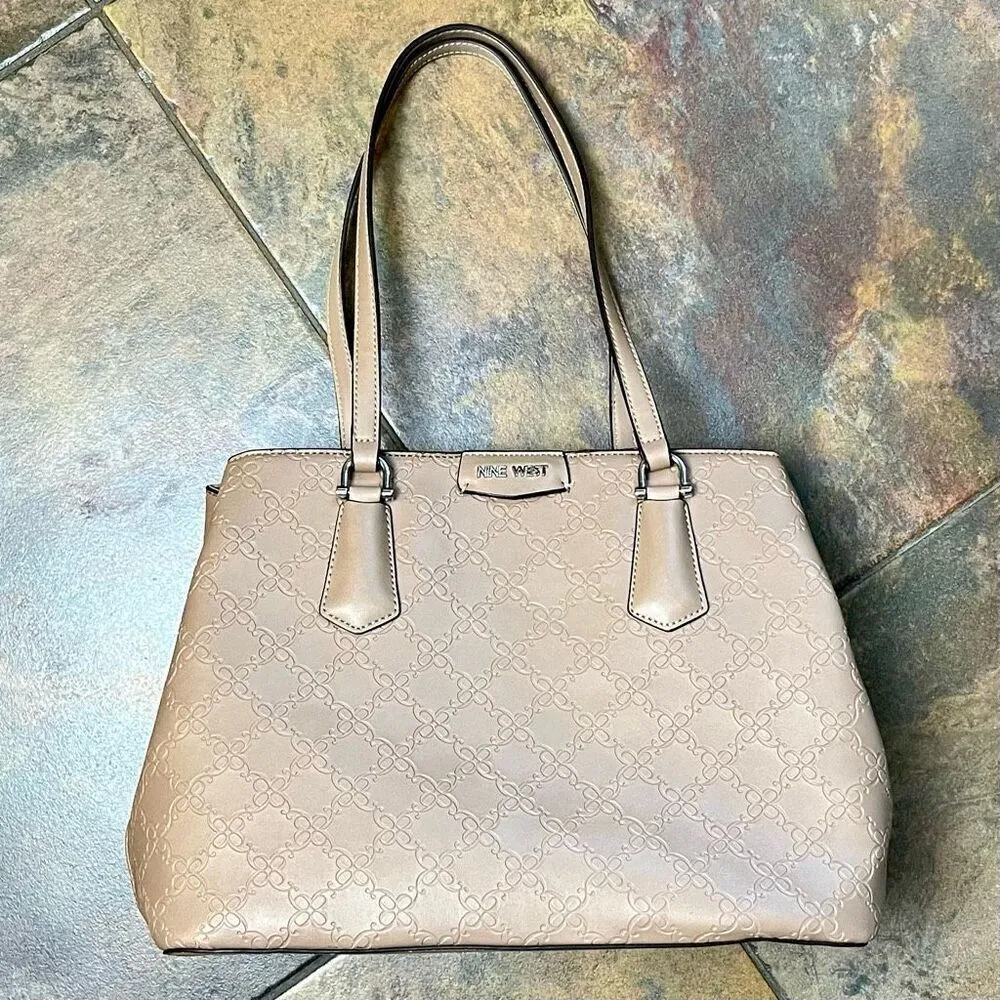 Nine West Marcelie Tote Tan Shoulder Scatchel - Image 7