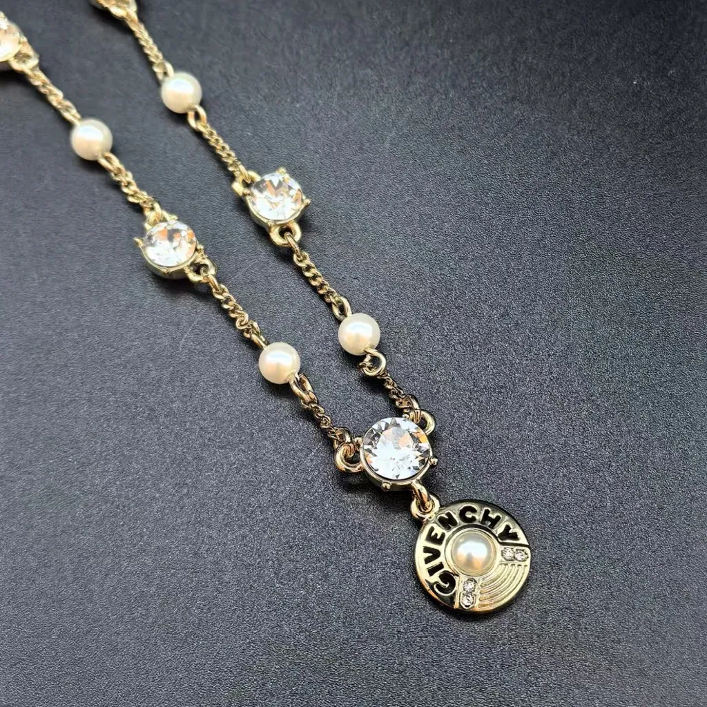 Givenchy Gold and White Necklace Set - Image 3