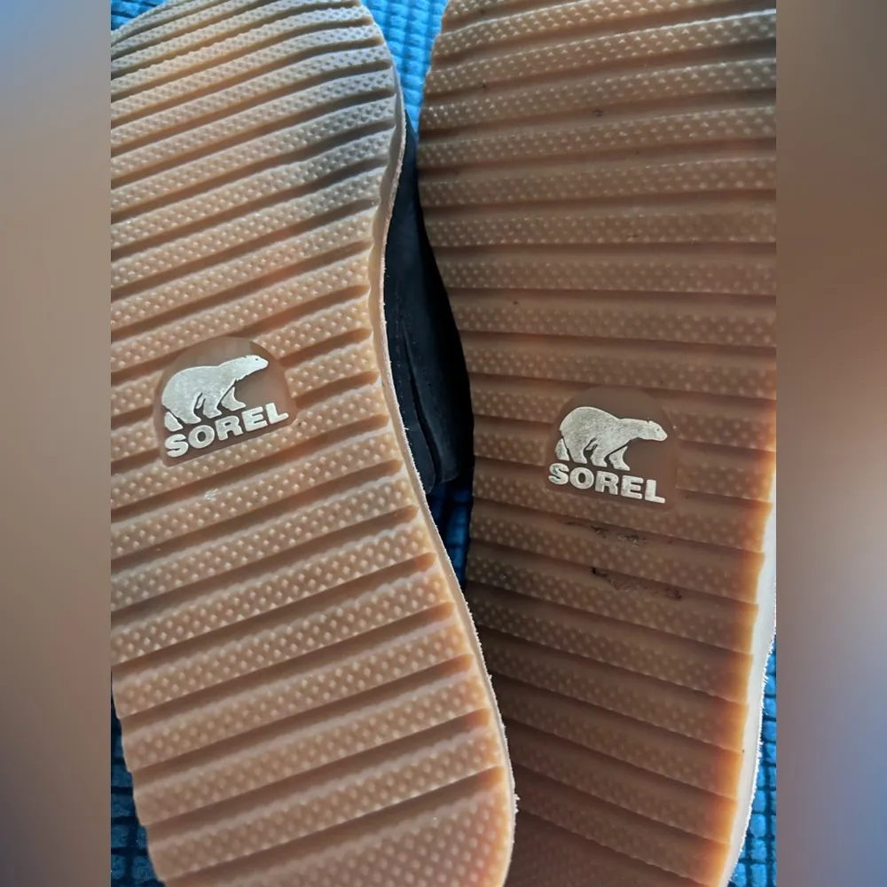 Sorel Ella Mules Slide Size 8 Black Leather Almond Toe Casual Slip On - Image 6