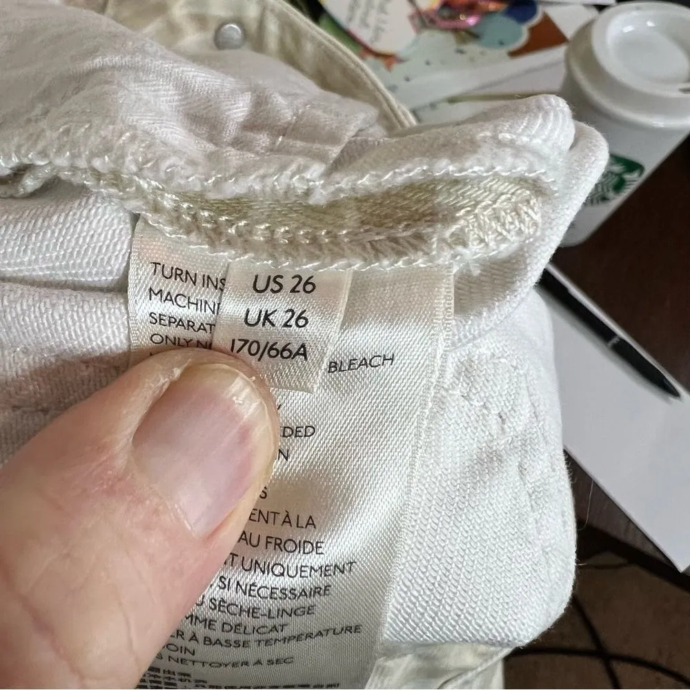 We the‎ Free Free People Denim Skirt Subtle Animal Print Size 26 Distressed Hem - Image 9