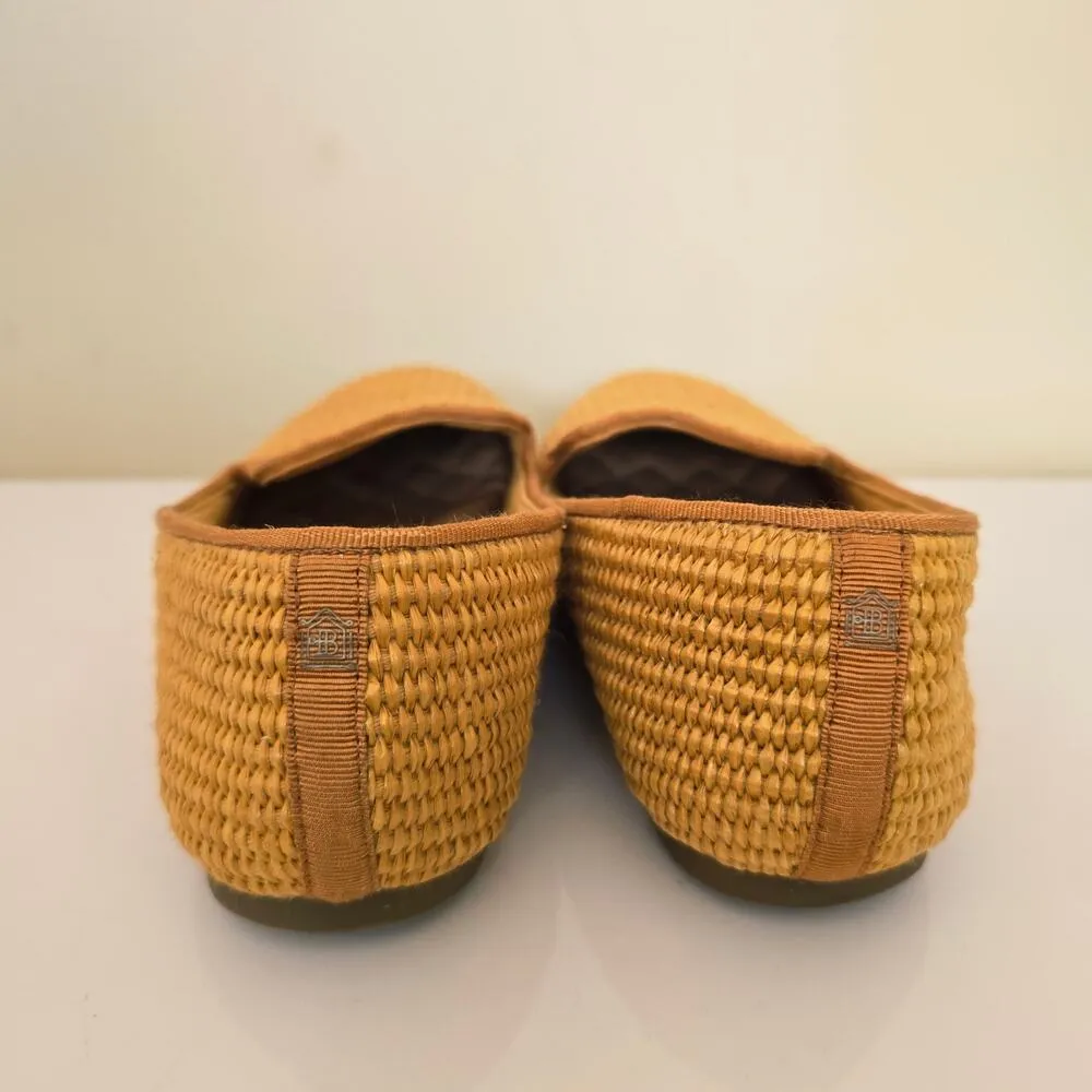 Birdies The Starling Flats Raffia Straw Woven Loafers Yellow Women's Size 7 - Image 8