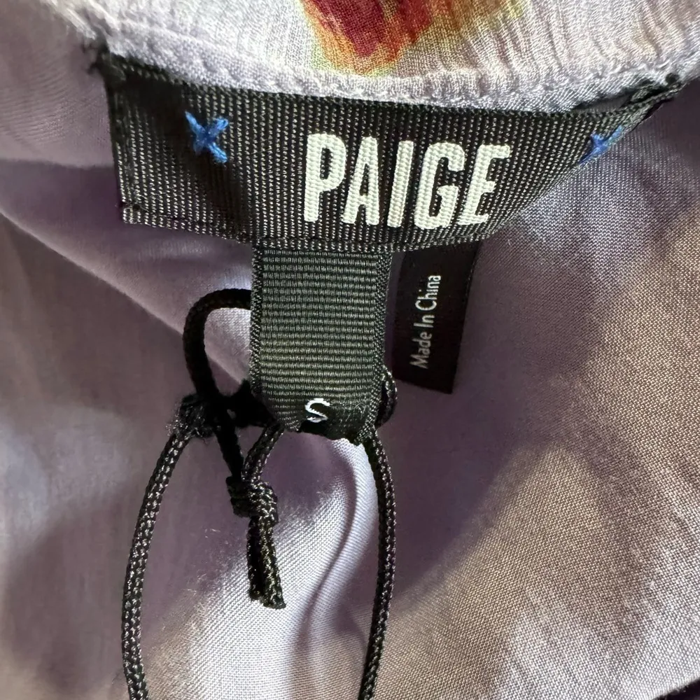 Paige Anjelina Lavender Purple Silk Floral Print Long Sleeve Mini Dress Sz S New - Image 5