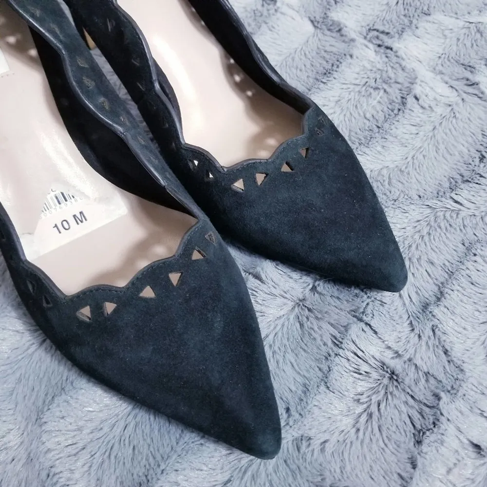 Dune London Suede Laser Cut Pointed Toe Heels - Image 2