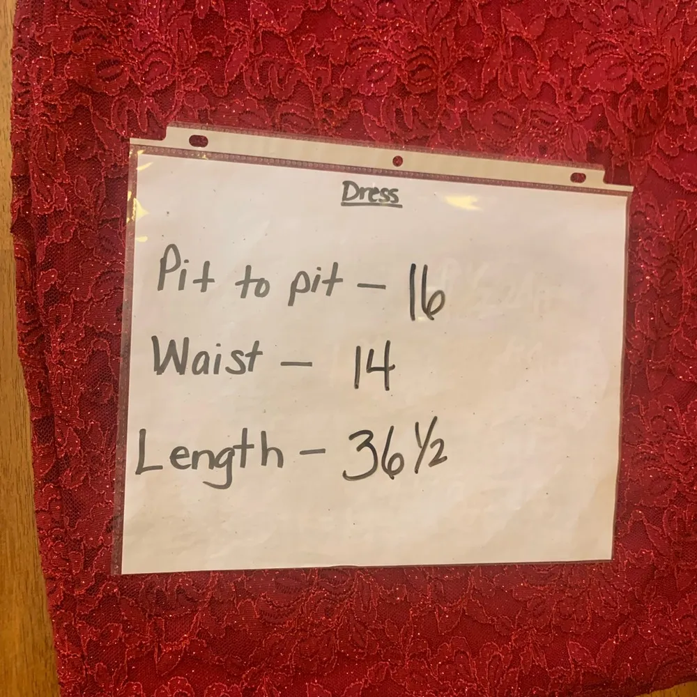 Onyx Nite NWT Dress 4 Ombré Red Sequin Sheath Lace Overlay Scalloped Neckline - Image 9