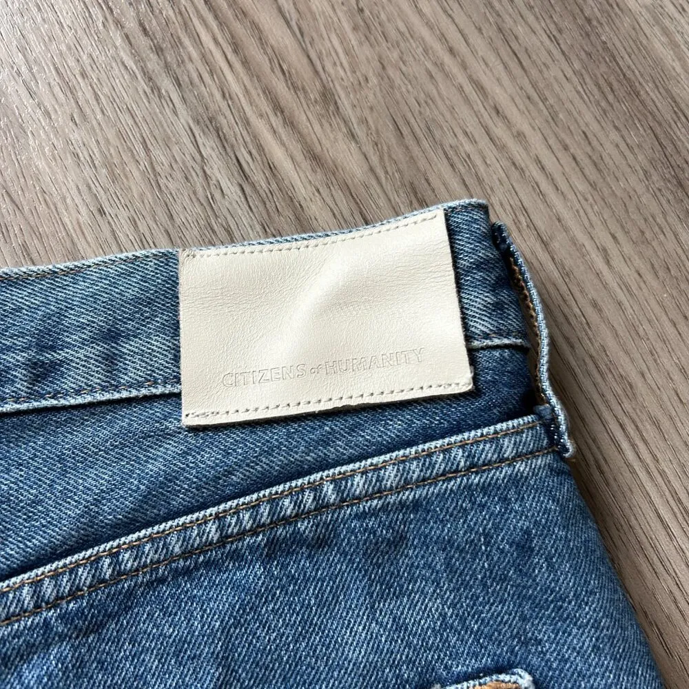 Citizens of Humanity Marlow Vintage Denim Shorts Button Fly in Allora Size 32 - Image 12
