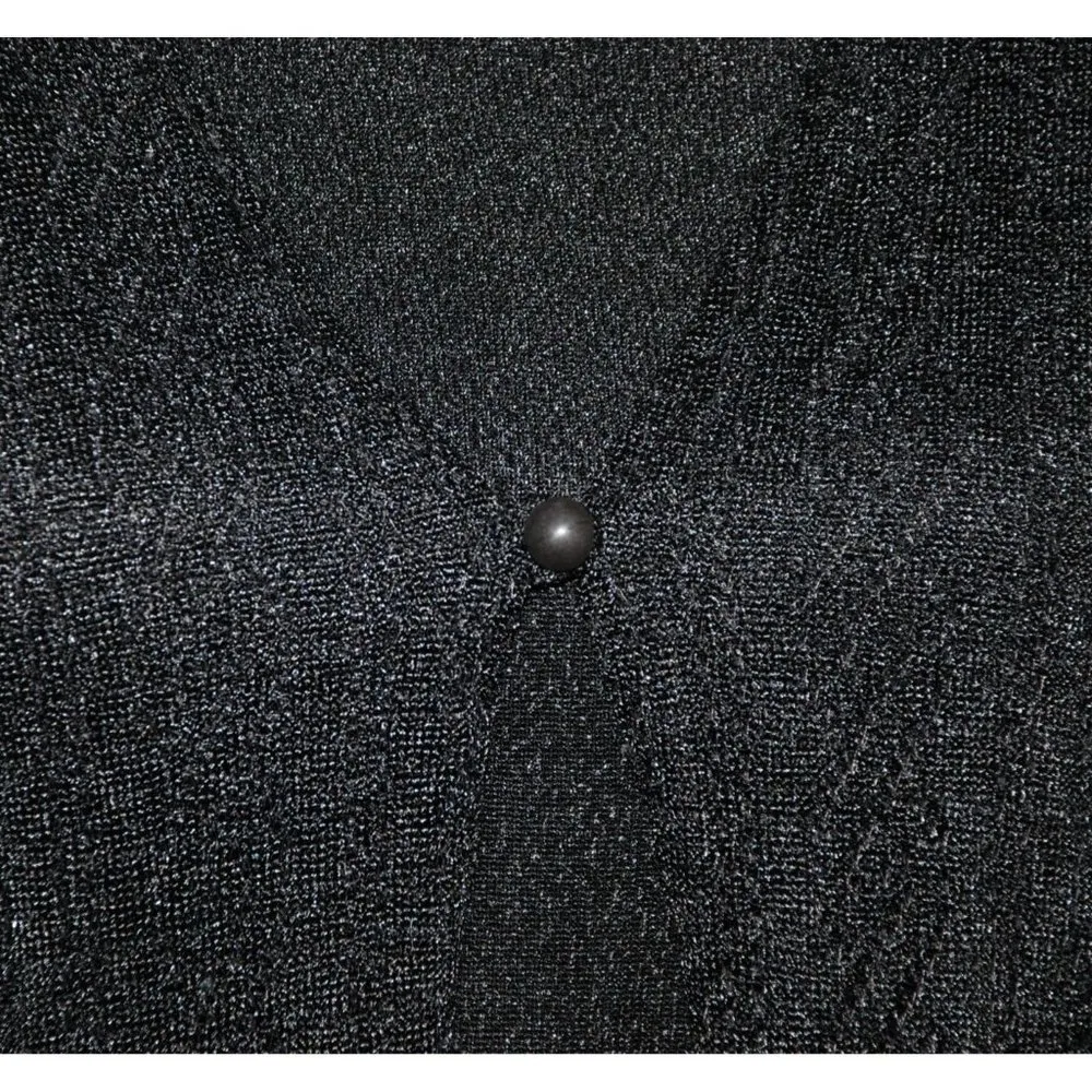 Notations Ladies Black Layered Cardigan Sweater Size L Short Sleeve Faux Cami - Image 3