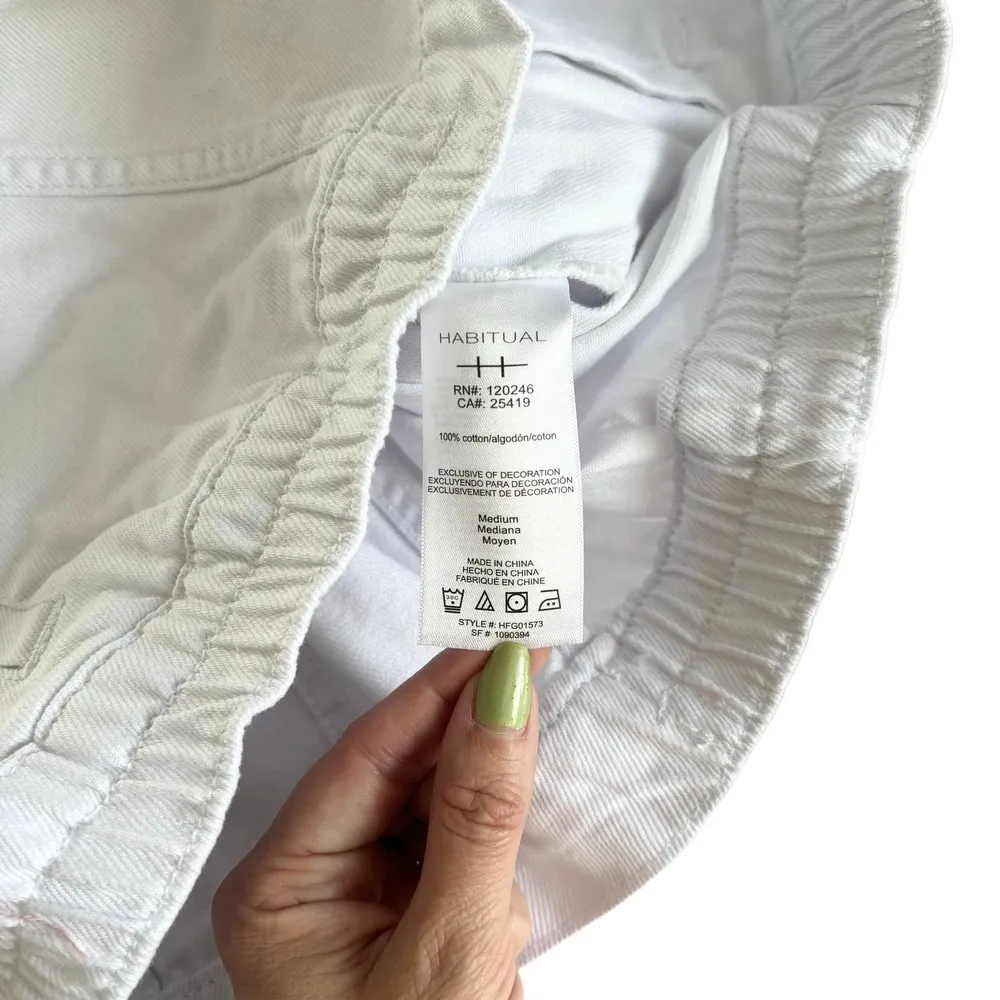 Habitual Oversize White Short Sleeve Crop Denim Jacket Size Medium NWT - Image 7