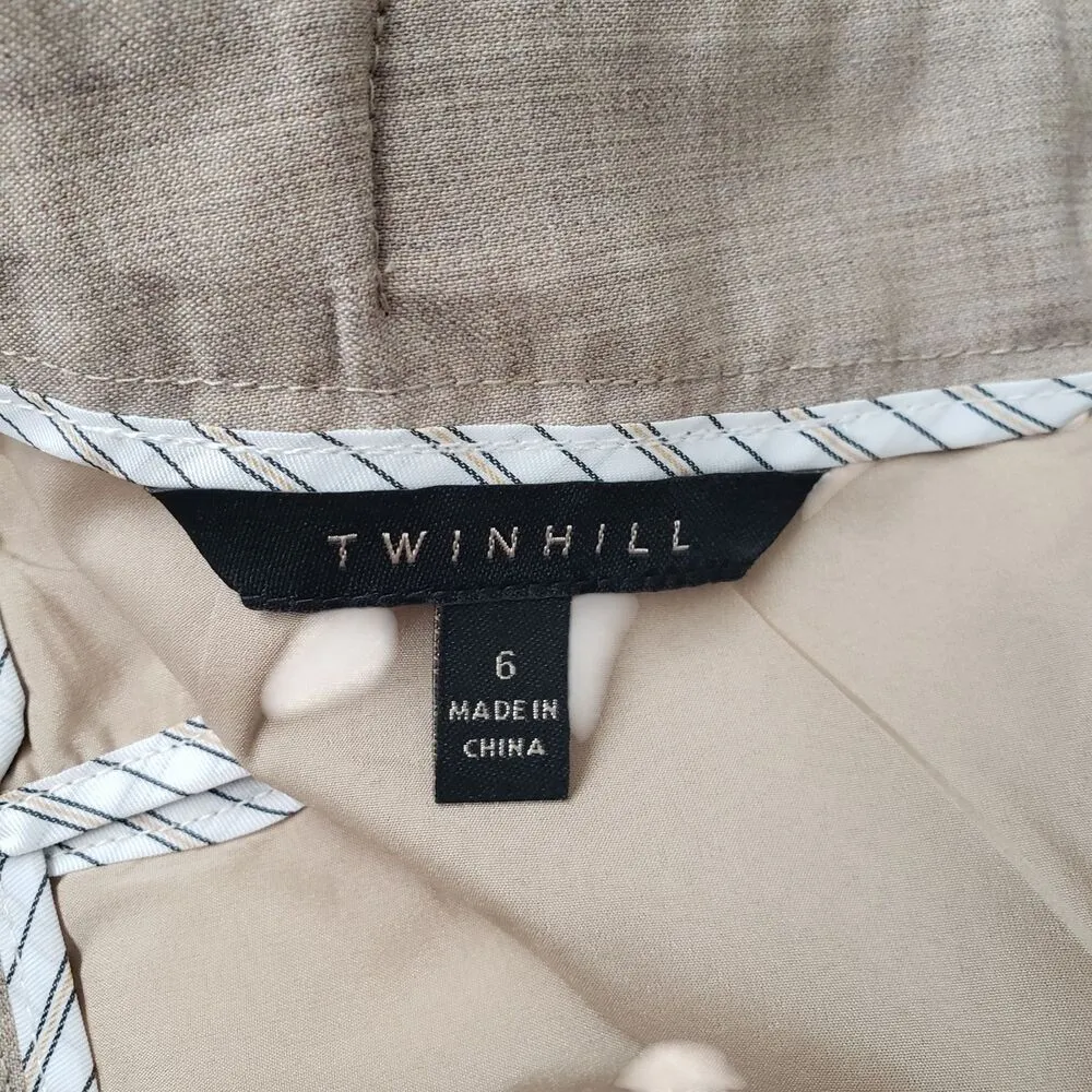 Twin Hill Skirt Mini Womens Beige Wool 6 Uniform Classic Business Pencil Brown - Image 3