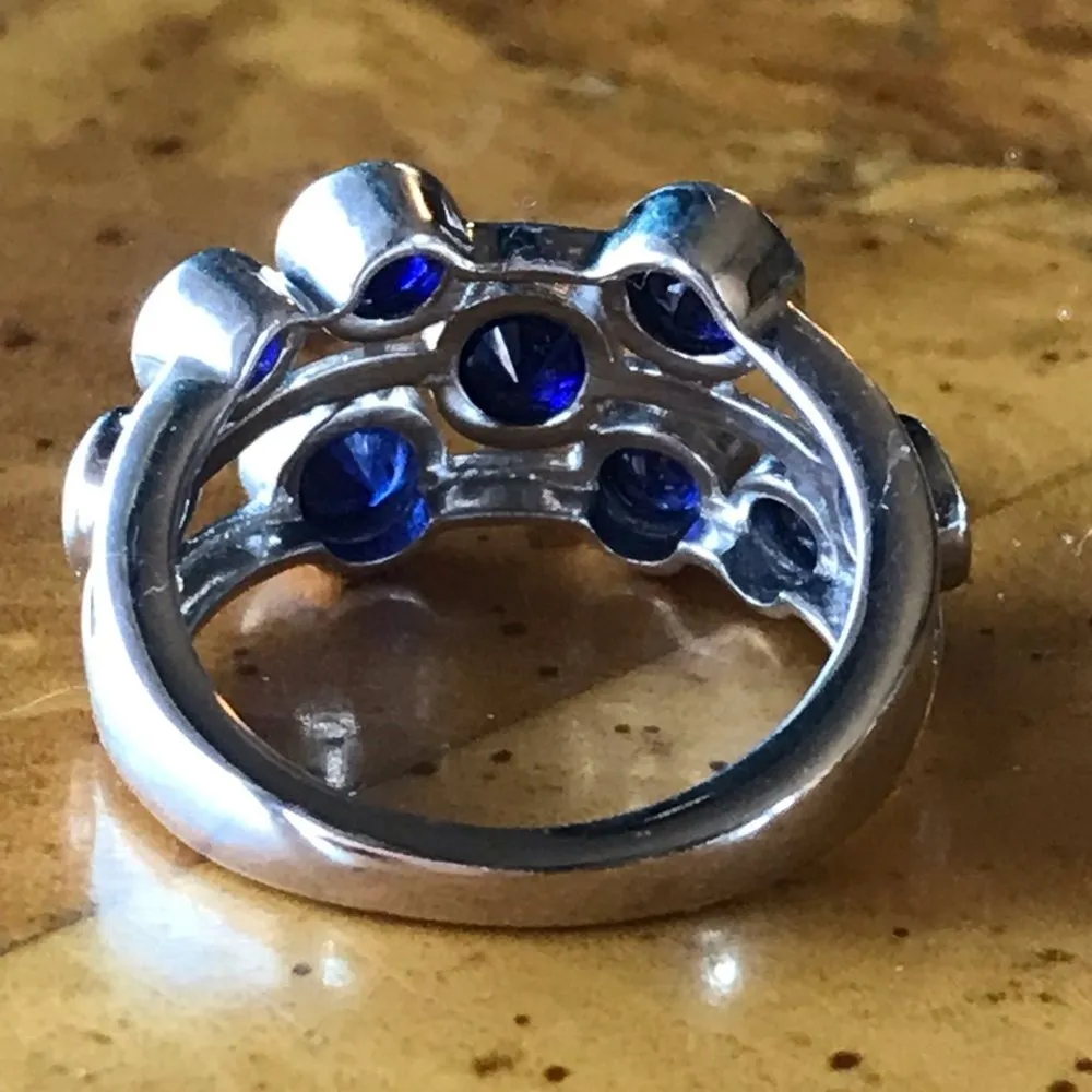 Blue Masoala Sapphire Sterling Silver Ring Size 6 - Image 4