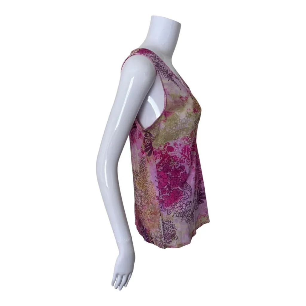 Y2K V Carlini Micro Mesh Sleeveless Top Size Large Pink - Image 3