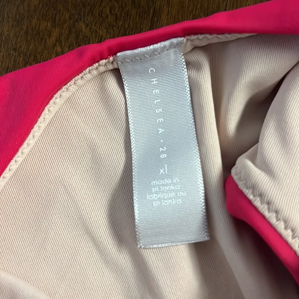 Chelsea28 Pink Scalloped One Piece Swimsuit Swim Halter XL - Image 6