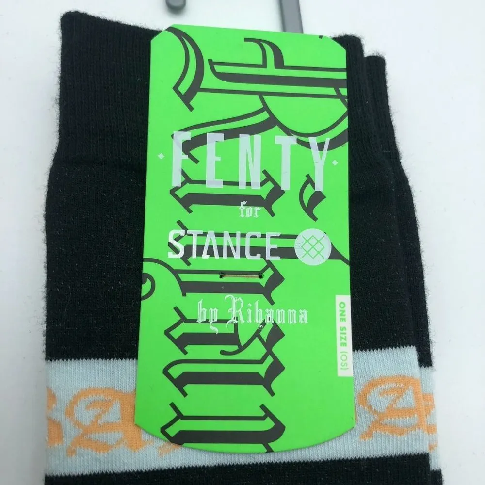 Fenty for Stance by Rihanna Socks Candy Bars Tall Boot Striped Blue Black OS - Image 2