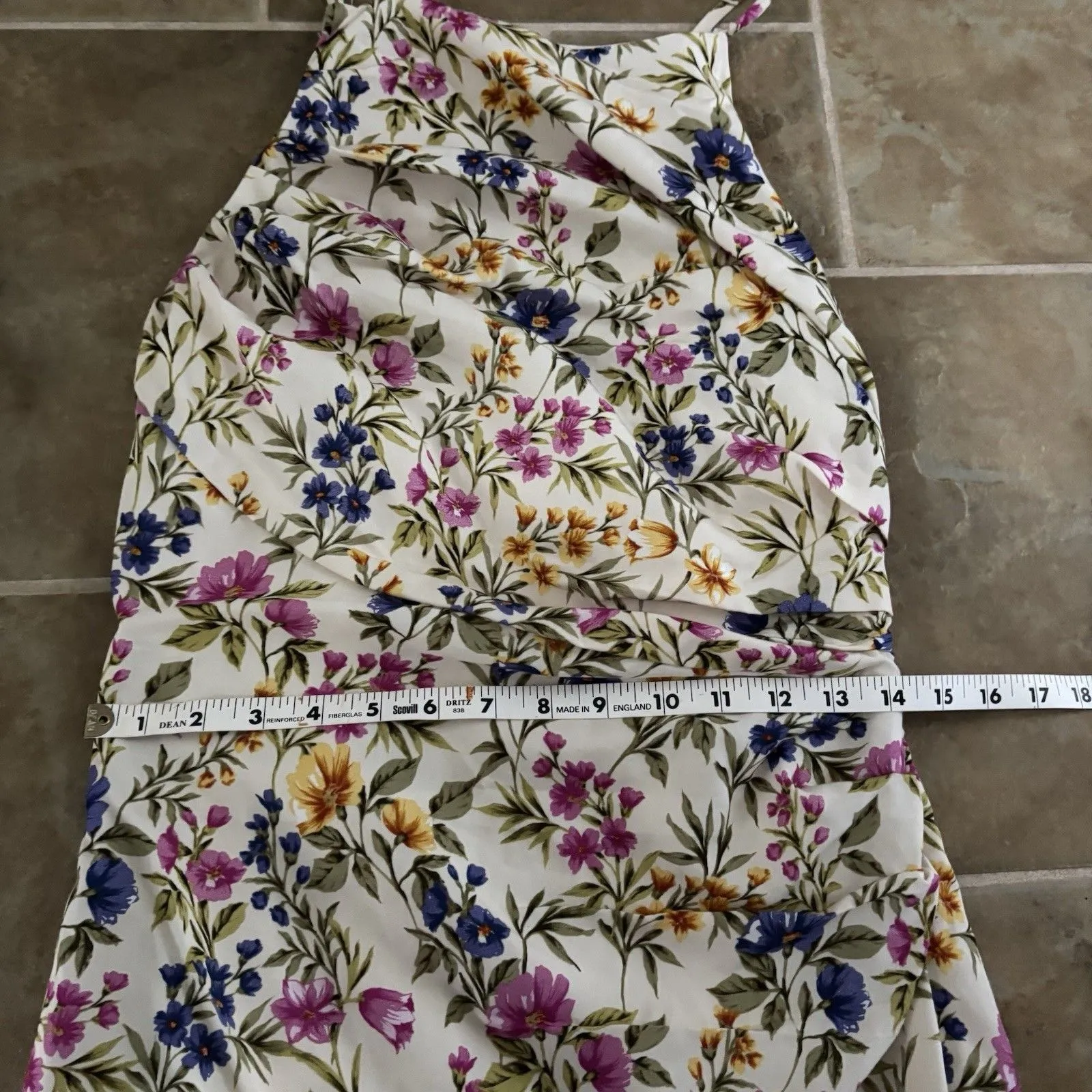 En Saison Dress Womens Size Small Valeria Floral Print Mini Linen Blend - Image 3