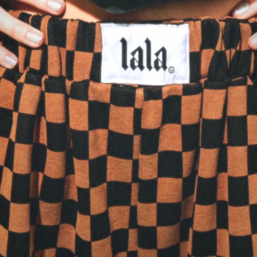 NWT Dressed in LALA Brown Checkered Track Pants - Image 10