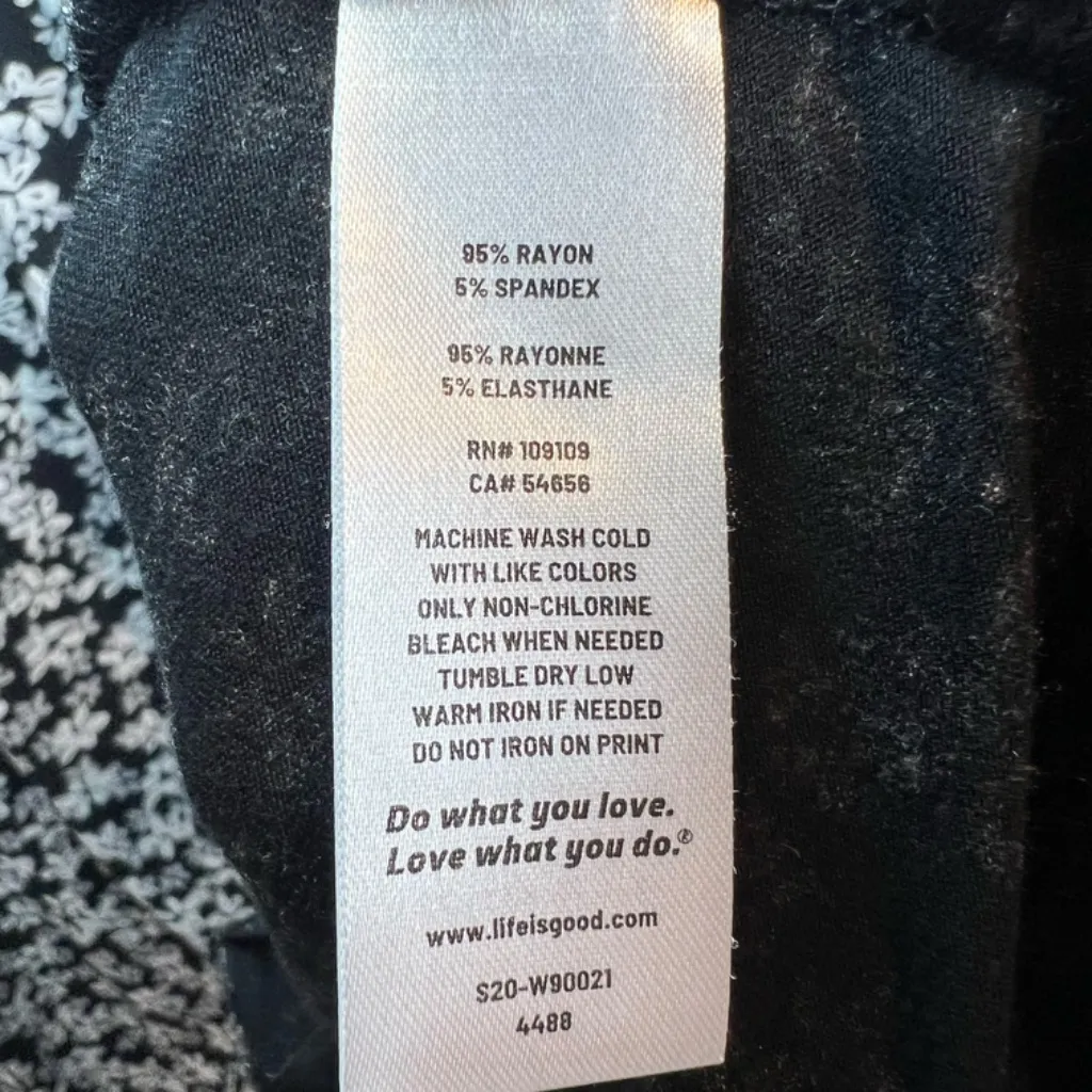 Life Is Good Women's Microfloral Sleeveless Mini Tank Dress Black Beach Sz Small - Image 13