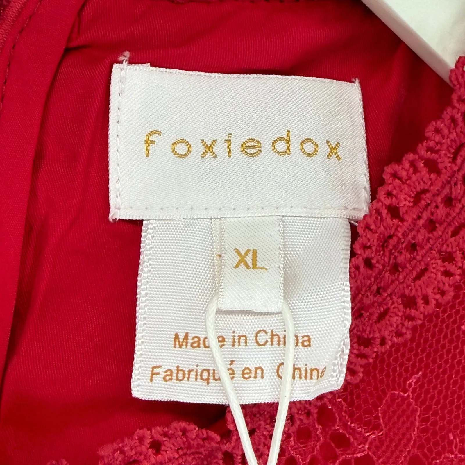 Foxiedox Red Lace Maxi Dress Sleeveless Evening Formal Women's XL - Image 6