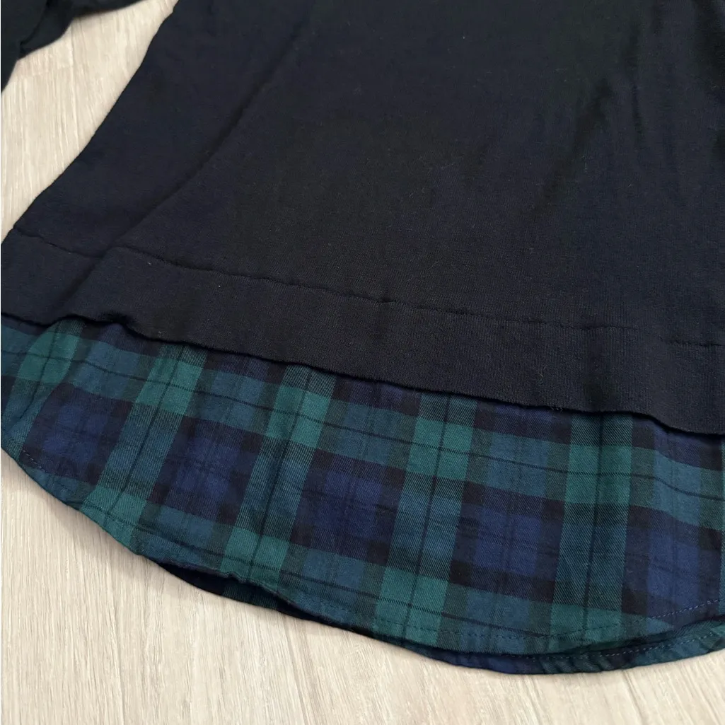 NWT J. Crew Women’s Woven Collar/Trim Sweater | Black/Green | XS - Image 4