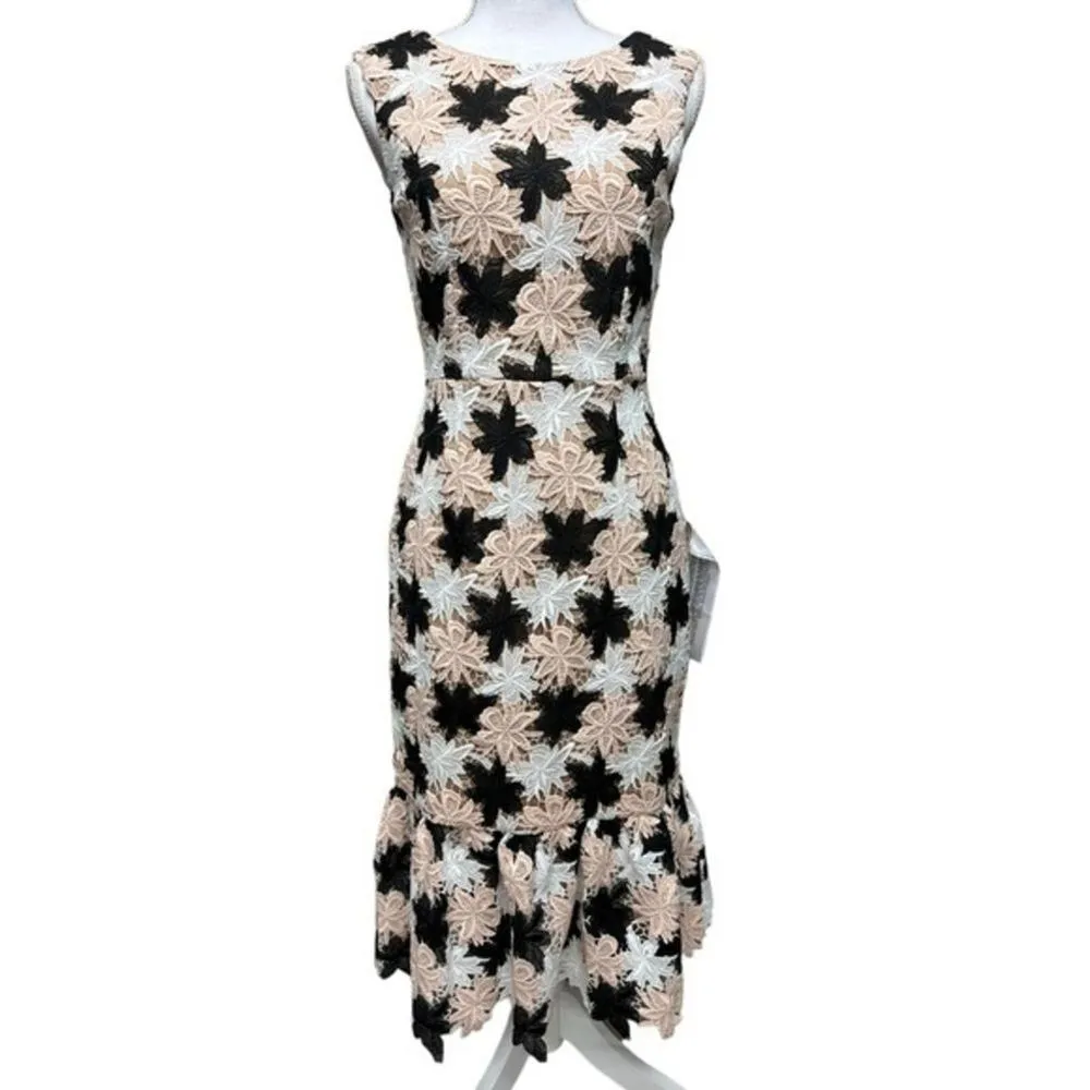 Anthropologie‎ Dress The Population Ines Embroidered Lace Flounce Dress Sz S NEW - Image 4