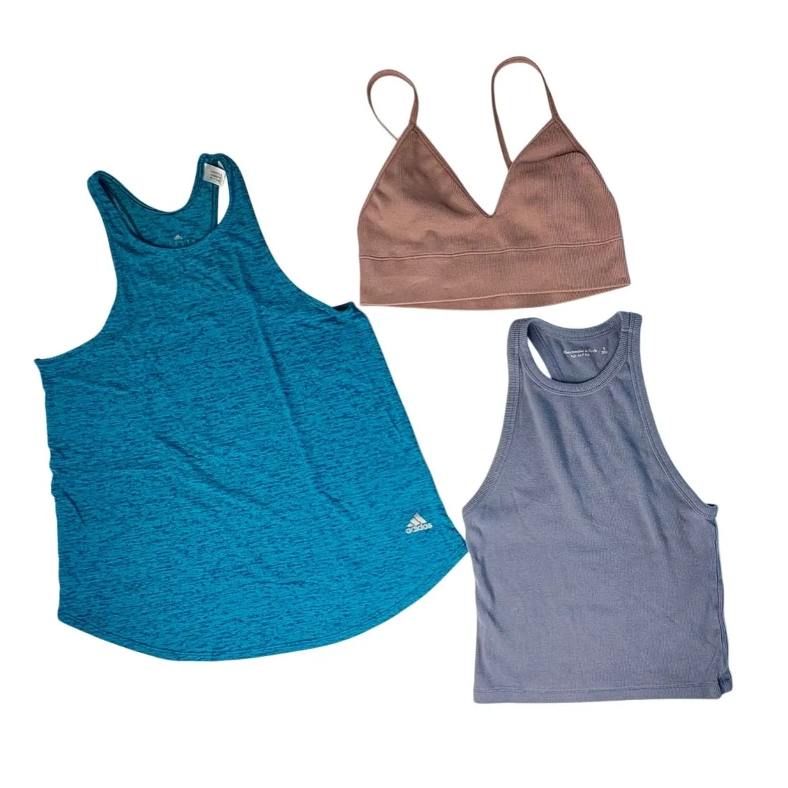 Abercrombie & Fitch+Adidas Activewear Bundle Tank Top Bra Racerback SMALL Sporty - Image 2