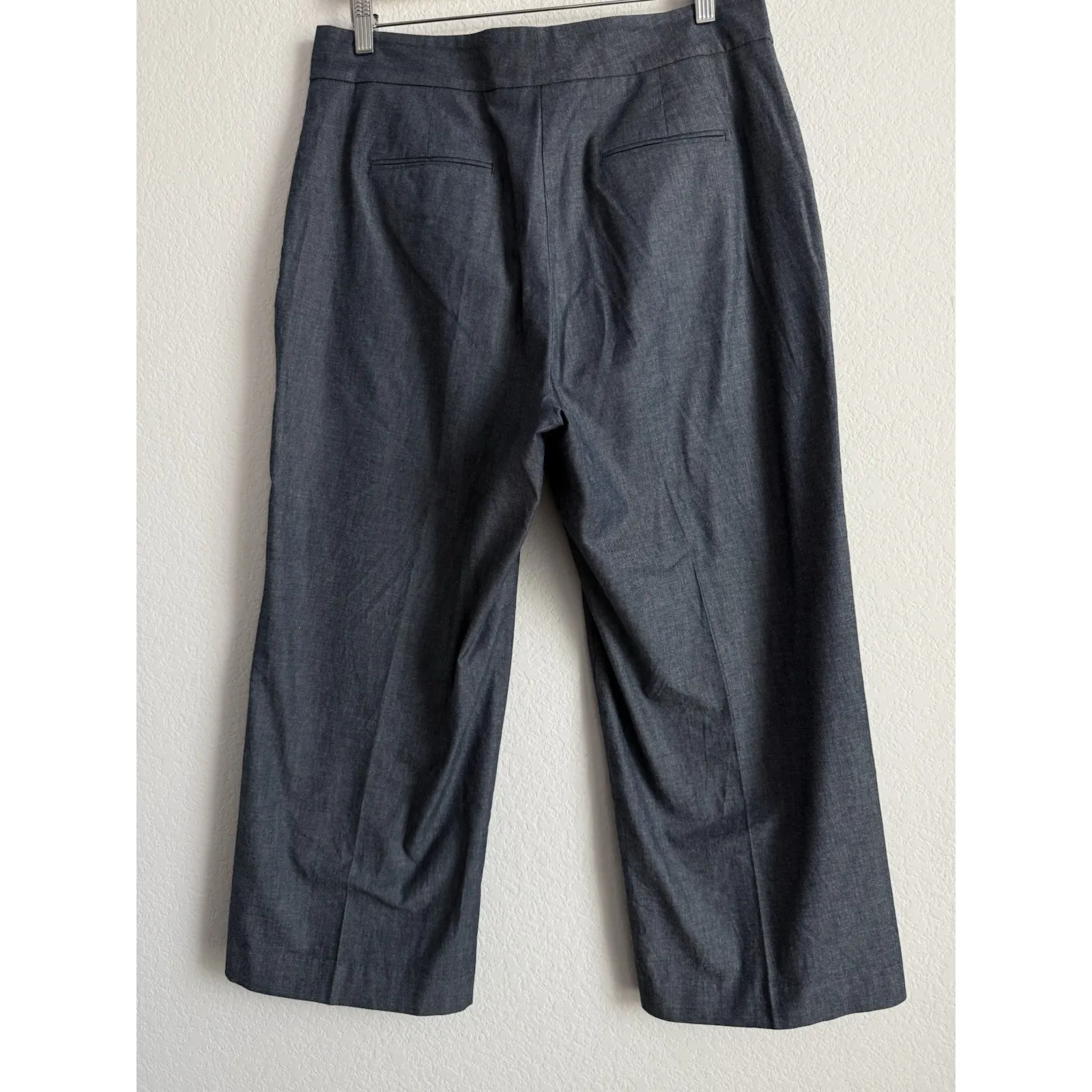 Ann‎ Taylor Chambray Wide Leg Crop Pants Women's Size 10 Business Casual Travel - Image 2