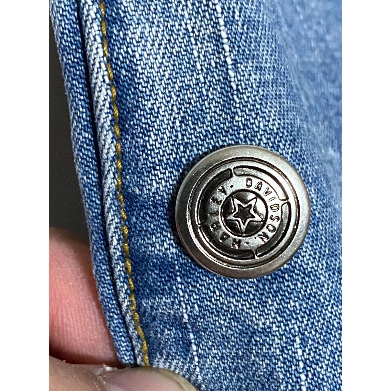 Harley Davidson Rivet Side Snap Buttons Jeans Womens 12 /31 Baddie Motorcycle Blue - Image 3