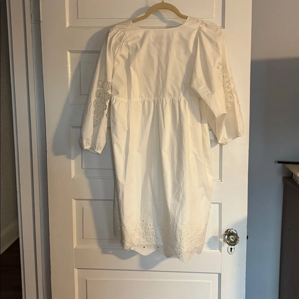 Caballero White Embroidered Dress Size M - Image 6