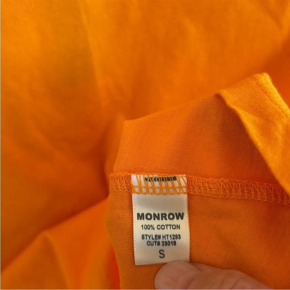NWT Monrow Short Sleeve Mock Neck Top Orange Size Small - Image 5
