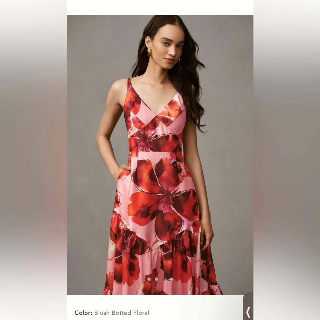 Anthropologie 20W Hutch Arden Sleeveless Tiered‎ Floral A-Line Maxi Dress - Image 4