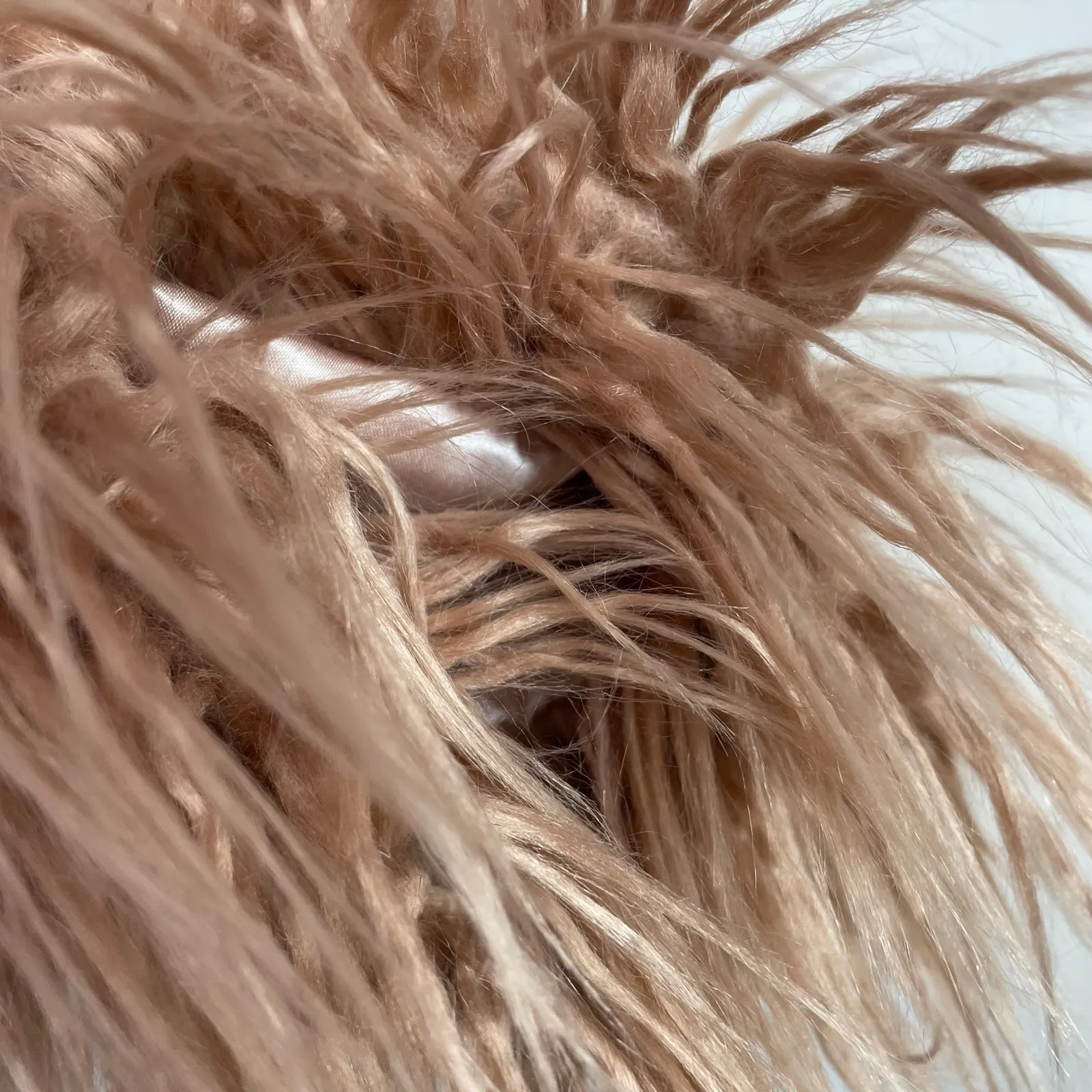 1.State 1State Faux Fur Shaggy Cropped Jacket Mauve Rose Pink Glam Fun womens L - Image 8